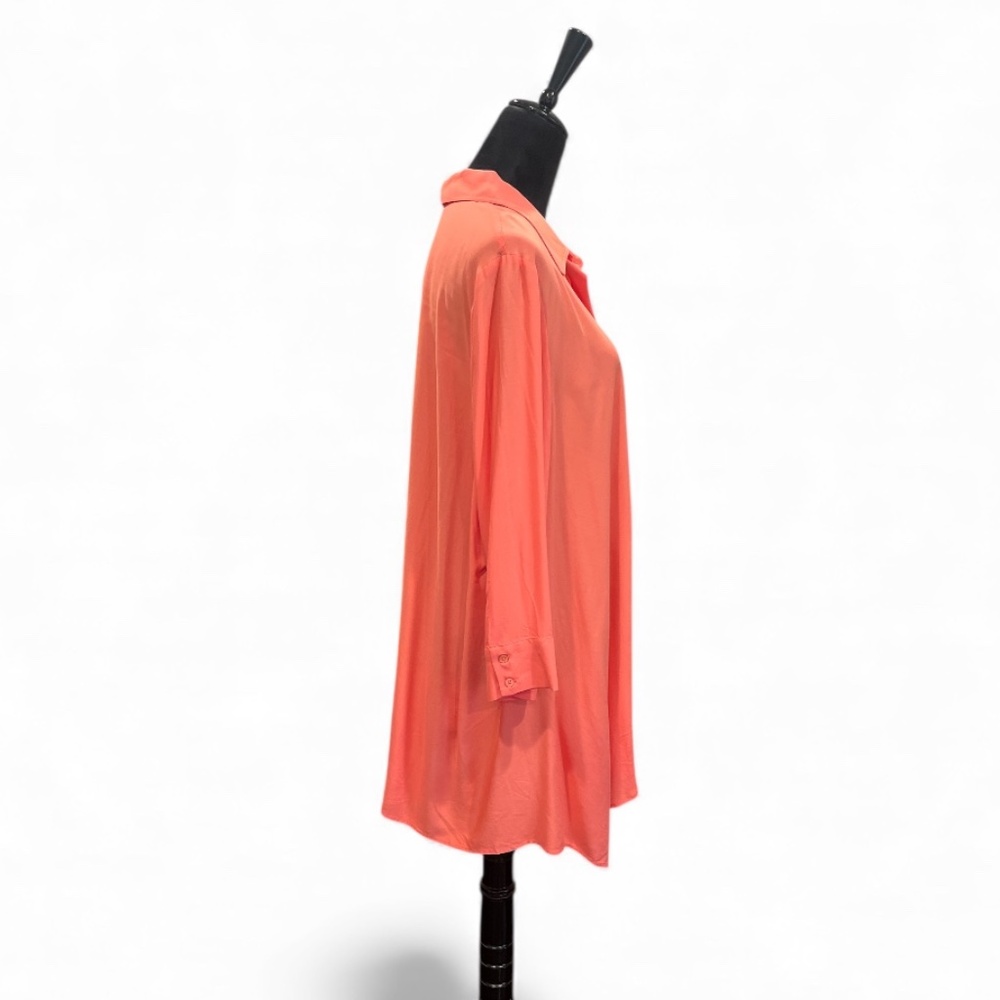Grace Elements Melon Orange Oversized Button Up T… - image 3